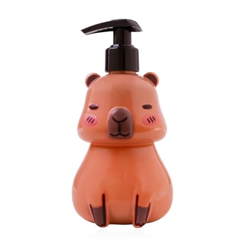 Accentra Seifenspender Capybara Collection mit Handseife - Flüssigseife in dekorativem Pumpspender, 300ml, Duft: Fresh Strawberry, Geschenkidee für Kinder und Erwachsene - nachfüllbar von accentra