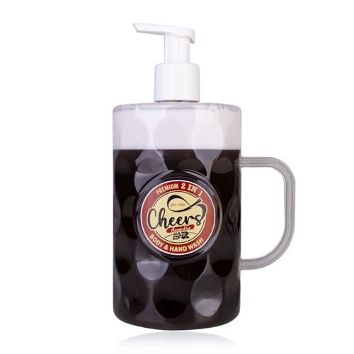 Accentra Seifenspender im Bierkrug Design, Handseife CHEERS in Bier-Optik, mit 720ml Handseife im Schaum-Pumpspender, Flüssigseife, Duft: Birke & Zeder, Geschenkidee für Männer & Biertrinker von accentra
