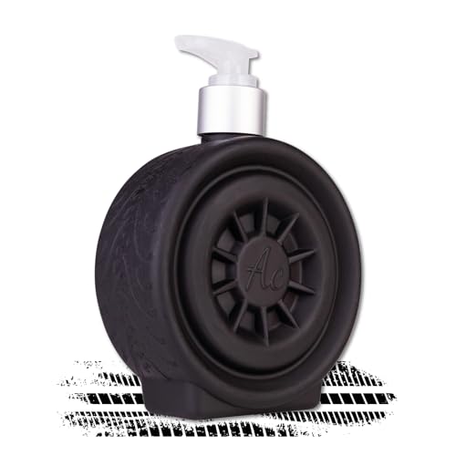 Accentra Seifenspender im Reifen Design, Handseife WHEEL in Felgen-Optik, mit 320ml Handseife im Pumpspender, Flüssigseife, Duft: Sandalwood & Musk, Männer Geschenkidee für Auto-Liebhaber & Bastler von accentra