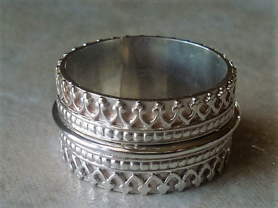 sterling Silber Ring, Lacy Breiter Band Silberring, Bandring, 925 sterling Silber Ring, Lacy Breiter Band Silberring, Bandring, 925 von accentsoffantasy