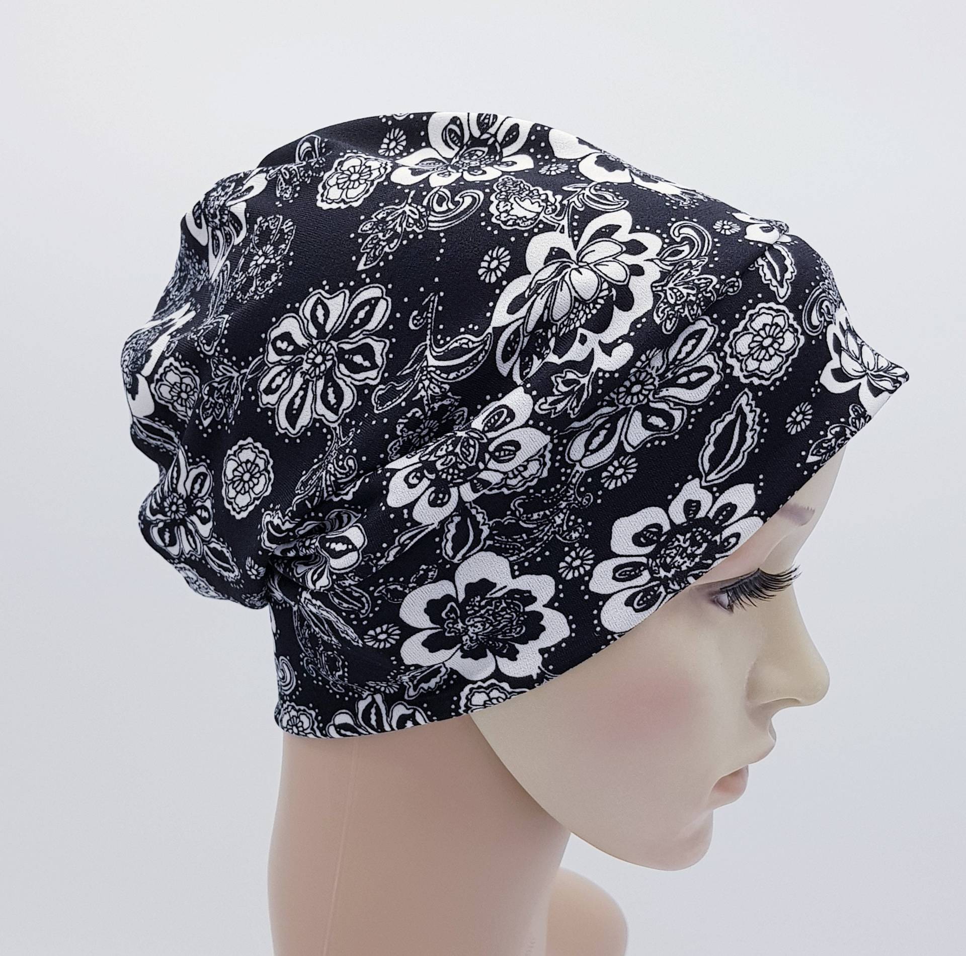 Florale Cnemo Beanie, Jersey Beanie Mütze Für Frauen, Schlechte Haare, Alopezie Haarausfall Kopf Tragen, Sommer von accessoriesbyrita