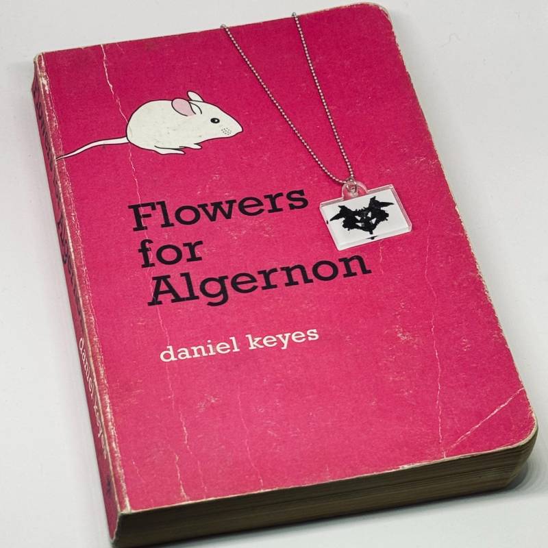 Bücherwurm Halskette Gerahmte Miniatur Rorschach Testkarte. Bachelor-studium. Englisch Hauptfach. Blumen Für Algernon. Psychologe. Tintenklecks-Test von acertainjenesaisquoi