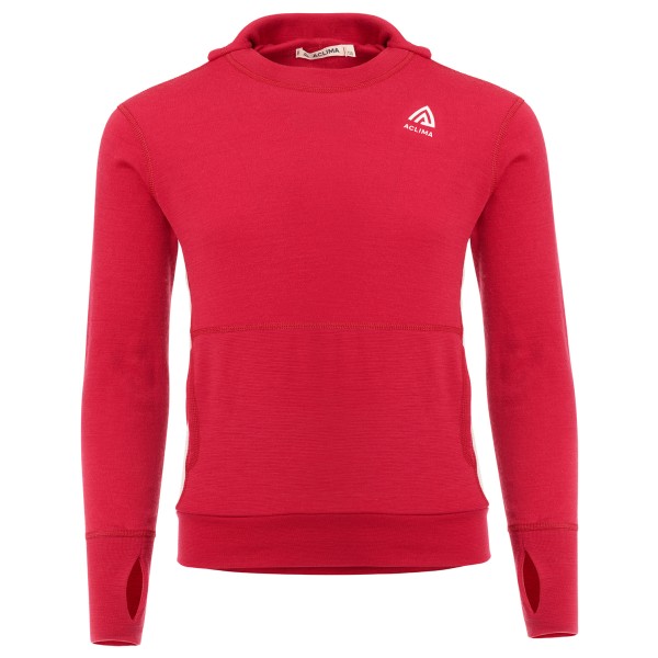 Aclima - Kid's Warmwool Hoodsweater - Merinohoodie Gr 130 rot von aclima
