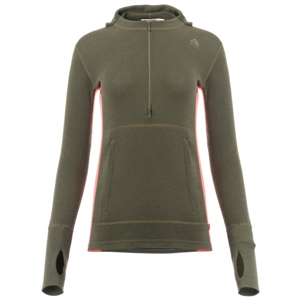 Aclima - Women's Warmwool Hoodsweater with Zip - Merinohoodie Gr XL oliv von aclima