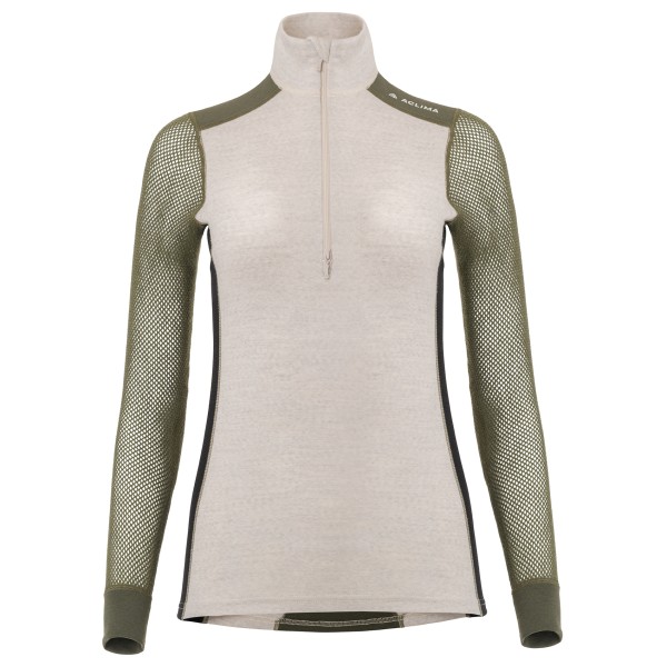 Aclima - Women's WoolNet Hybrid Mockneck - Merinounterwäsche Gr S grau von aclima