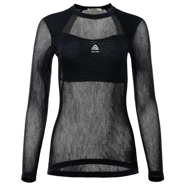 Aclima - Women's WoolNet Light Crewneck - Funktionsshirt Gr XXL schwarz/grau von aclima