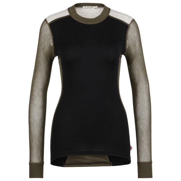 Aclima - Women's Woolnet Hybrid Crewneck - Merinounterwäsche Gr S schwarz von aclima