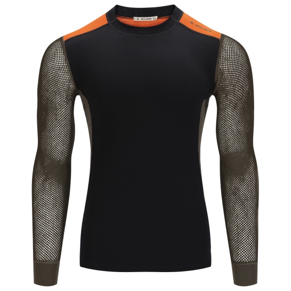Aclima - WoolNet Hybrid Crewneck - Merinounterwäsche Gr M schwarz von aclima