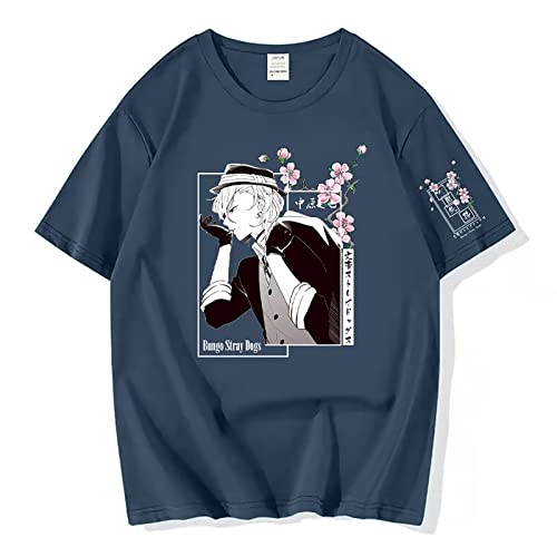 acsefire Bungo Stray Dogs T-Shirts Top Osamu Dazai T-Shirts Twin Dark Lässiger Streetwear-Pullover für Männer Frauen Teenager von acsefire