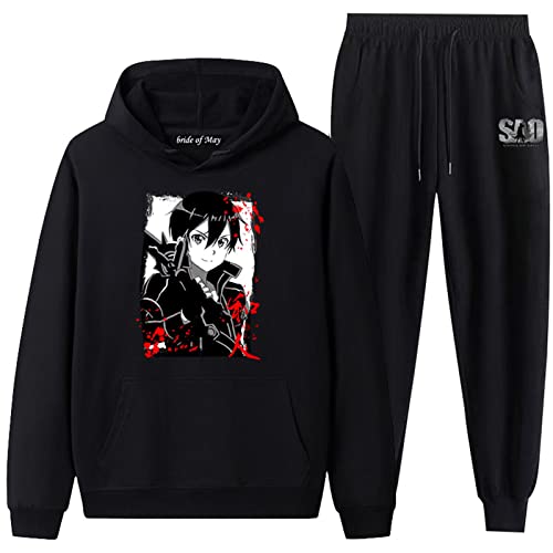 acsefire Overlord Anime Print Hoodie Sets Sweatshirt Anzug Freizeithose Langarm Sport Ainz Ooal Gown Cosplay Hoodie Sets von acsefire