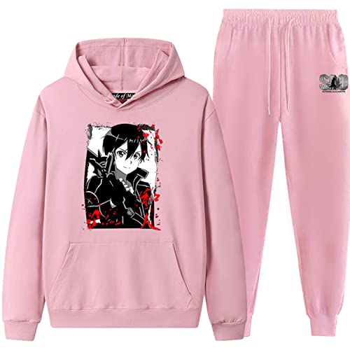 acsefire Overlord Anime Print Hoodie Sets Sweatshirt Anzug Freizeithose Langarm Sport Ainz Ooal Gown Cosplay Hoodie Sets von acsefire