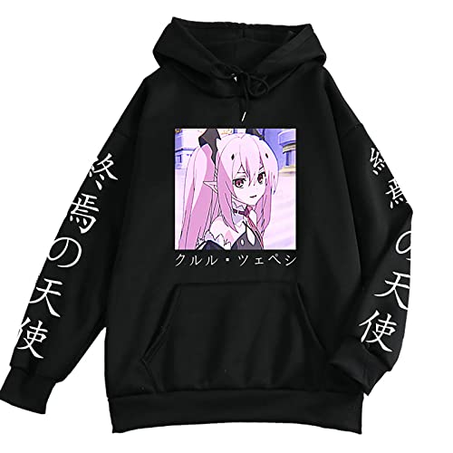 acsefire Seraph of The end Hoodie Fashion Streetwear Mit Kapuze Sweatshirt Anime Charakter Print Einfarbig Pullover Männer Frauen von acsefire