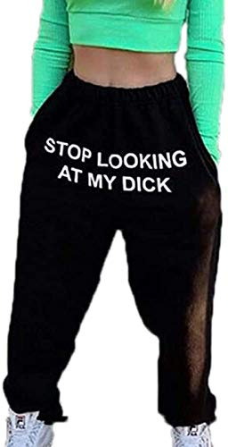 acsefire Stop Looking at My DICK Brief gedruckt Haremshose Joggerhose für Männer Frauen Casual Shorts Lustige Sporthose Jogginghose von acsefire