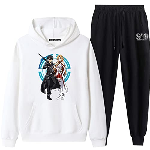 acsefire Sword Art Online Anime Print Hoodie Sets Sweatshirt Anzug Freizeithose Langarm Sport Yuuki Asuna Cosplay Hoodie Sets von acsefire