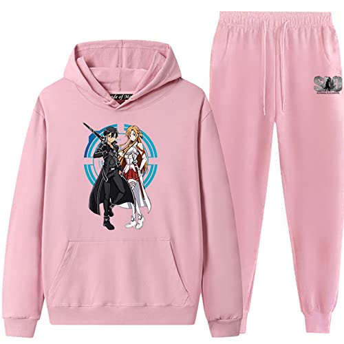 acsefire Sword Art Online Anime Print Hoodie Sets Sweatshirt Anzug Freizeithose Langarm Sport Yuuki Asuna Cosplay Hoodie Sets von acsefire