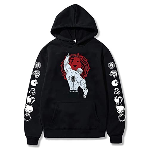 acsefire The Seven Deadly Sins Hoodie Escanor Hoodies Lion's Sin of Pride Escanor Sweatshirt Casual Harajuku Pullover für Männer Frauen Teens von acsefire