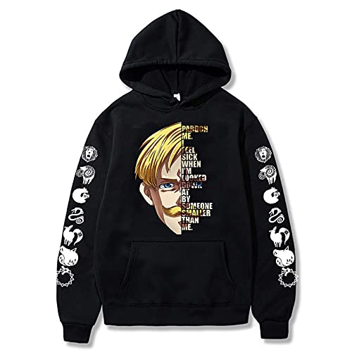 acsefire The Seven Deadly Sins Hoodie T-Shirts Escanor T-Shirts Lion's Sin of Pride Escanor Sweatshirt Casual Harajuku Pullover für Herren Damen Teens von acsefire