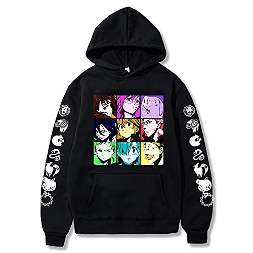 acsefire The Seven Deadly Sins Hoodie T-Shirts Meliodas Hawks T-Shirts The Seven Deadly Sins Diane Harlekin Gowther Merlin Escanor Ban Sweatshirt Casual Harajuku Pullover für Männer Frauen Teens von acsefire