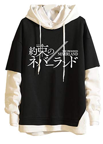 acsefire Unisex Anime Sweatshirt The Promised Neverland Gedruckte Langarm Kapuzenpullover Lustige Emma Fake Zwei Pullover Norman Ray Hoodie acsefire Unisex Anime Sweatshirt The Promised Neverland Gedruckte Langarm Kapuzenpullover Lustige Emma Fake Zwei Pullover Norman Ray Hoodie von acsefire