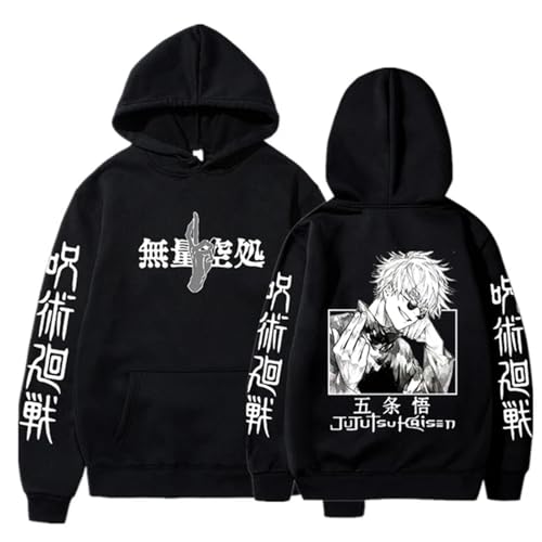 Anime Jujutsu Kaisen Muster Satoru Gojo Hoodies Suguru Getou Solid Schwarz Hoodie Basic Sport Hoody Top Jujutsu Kaisen Kleidung von acsewater