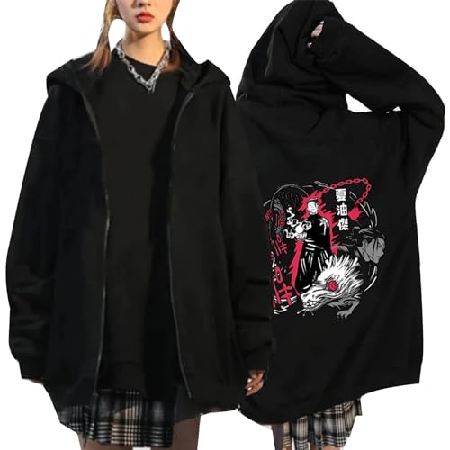 Anime Jujutsu Kaisen Zipper Jacken Suguru Getou Bedruckte Kleidung Suguru Geto Hoodie Sweatshirts Y2k Hoodie Frühling Herbst Geto Suguru Strickjacke von acsewater