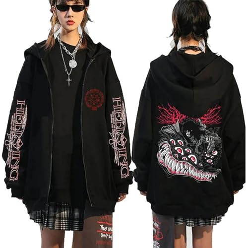 Hellsing Alucard Lange Ärmel Mode Wintermantel Hip Hop Alucard Strickjacke Top Anime Style Hellsing Vampir Alucard Grafik Full Zip Up Outerwear von acsewater