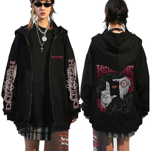 Hellsing Alucard Lange Ärmel Mode Wintermantel Hip Hop Alucard Strickjacke Top Anime Style Hellsing Vampir Alucard Grafik Full Zip Up Outerwear von acsewater