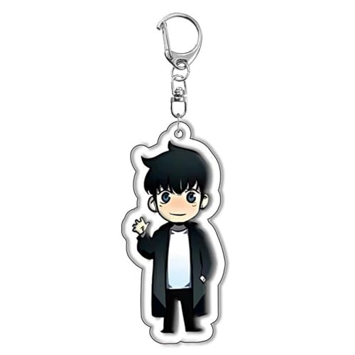 Solo Leveling Keychain Cute Jin Woo Sung Acrylic Key Chain Beru Igris Keyring Decoration Cosplay Double Layer Acrylic Clear Durable Accessories For Anime Fans von acsewater