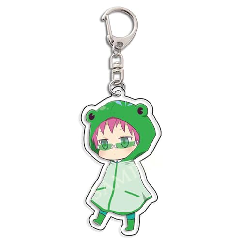 acsewater The Disastrous Life of Saiki K Keychain Cute Kusuo Saiki Acrylic Key Chain Saiki Keyring Decoration Cosplay Double Layer Acrylic Clear Durable Accessories For Anime Fans von acsewater
