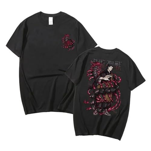 Unisex Jujutsu Kaisen T-Shirt Fushiguro Toji Lässige Streetwear Kurzarm Harajuku T-Shirt Anime Geto Suguru Cosplay Tops von acsewater