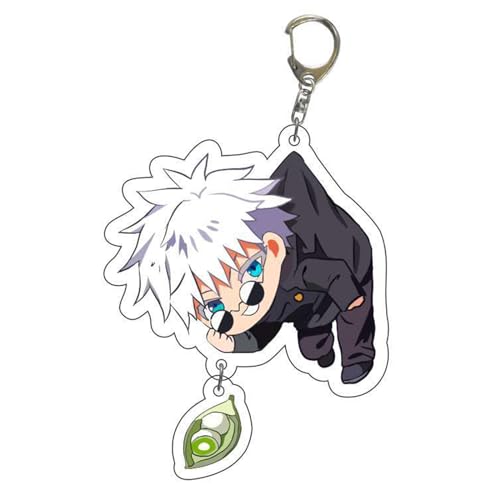 acsewater Anime Jujutsu Kaisen Fushiguro Megumi Acryl Schlüsselanhänger Sukuna Satoru Gojo Zubehör Niedliche Tasche Anhänger Schlüsselring Schmuck von acsewater