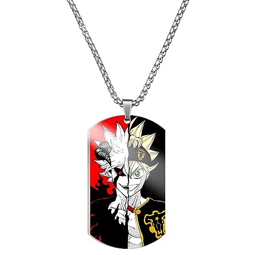 acsewater Black Clover Anhänger Asta Halskette Asta Yuno Liebe Cosplay Prop Dekoration Gothic Anhänger Asta Kette Anime Neue Schmuckstücke Charmantes Geschenk von acsewater