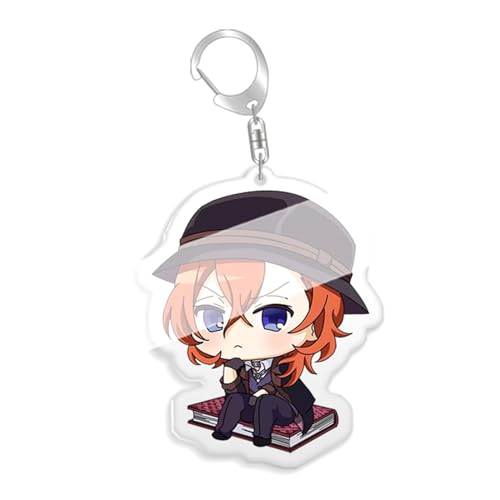 acsewater Bungou Stray Dogs Keychain Anime gedruckt Acryl Risers Buch Tasche Anhänger Keychain Anime Fan Keychain Chuuya Nakahara,Atsushi Nakajima Keychain... von acsewater
