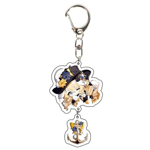acsewater Genshin Impact Keychain Anime gedruckt Acryl Riser Book Bag Hanging Keychain Anime Fan Keychain Furina,Navia Keychain... von acsewater