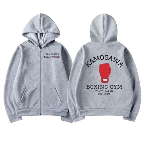 acsewater Hajime no Ippo Winter Zipper Top Unisex Casual Streetwear KBG Graphic Coat Cardigan Kamogawa Boxing Gym Manga Ippo Makunouchi Zipper Hoodie von acsewater