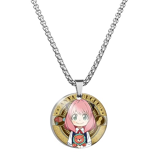 acsewater Spy X Family Anhänger Anya Forger Halskette Anya Anya Cosplay Prop Dekoration Forger Family Anhänger Yor Forger Loid Forger Chain Anime New Trinkets Charming Gift von acsewater