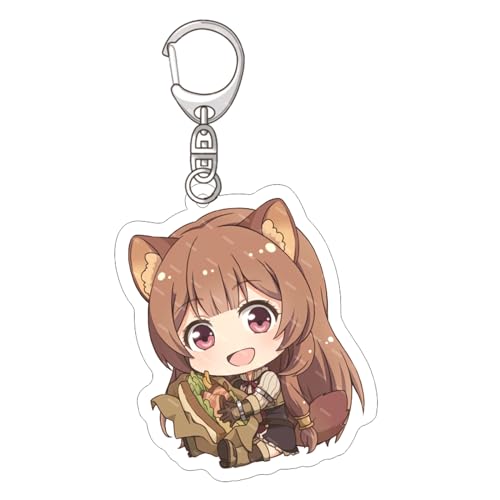 acsewater The Rising of the Shield Hero Keychian Anime Schlüsselanhänger Raphtalia & Naofumi Schlüsselanhänger Rucksack Auto Schlüssel Deko Geschenk von acsewater