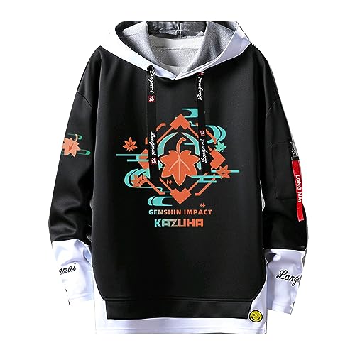 acsewater Unisex Kapuzenpulli mit Genshin Impact Fake Zweiteilige Nähte Sweatshirts Kaedehara Kazuha Kapuzenpullover Genshin Impact Kaedehara Kazuha Cosplay Sweatshirt acsewater Unisex Kapuzenpulli mit Genshin Impact Fake Zweiteilige Nähte Sweatshirts Kaedehara Kazuha Kapuzenpullover Genshin Impact Kaedehara Kazuha Cosplay Sweatshirt von acsewater