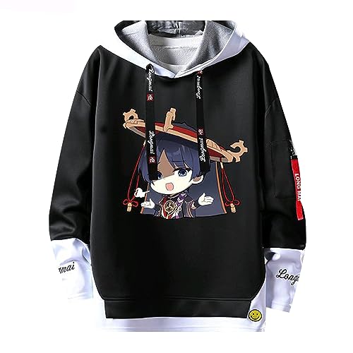 acsewater Unisex Kapuzenpulli mit Genshin Impact Fake Zweiteilige Nähte Sweatshirts Wanderer Kapuzenpullover Genshin Impact Wanderer Cosplay Sweatshirt acsewater Unisex Kapuzenpulli mit Genshin Impact Fake Zweiteilige Nähte Sweatshirts Wanderer Kapuzenpullover Genshin Impact Wanderer Cosplay Sweatshirt von acsewater