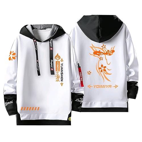 acsewater Unisex Kapuzenpulli mit Genshin Impact Fake Zweiteilige Nähte Sweatshirts Yoimiya Kapuzenpullover Genshin Impact Yoimiya Cosplay Sweatshirt von acsewater