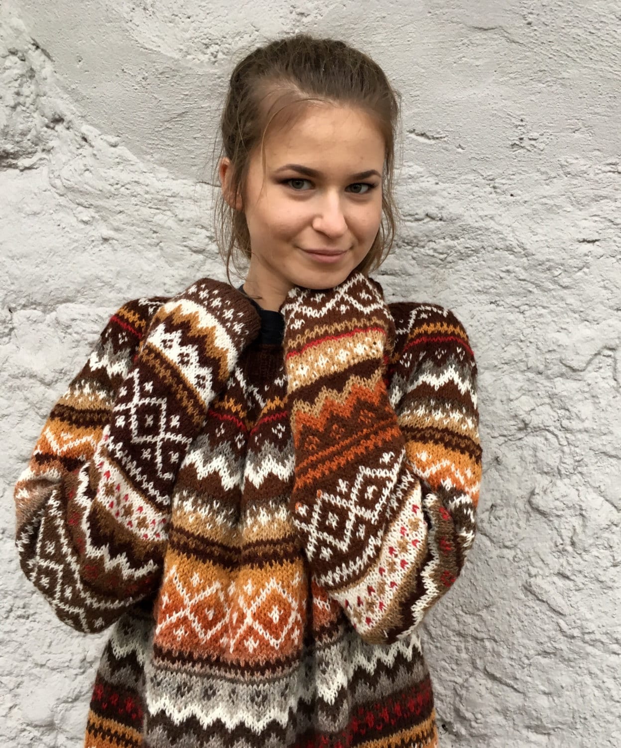 Hergestellt Auf Bestellung Fair Isle Norweger Wolle Kleid Oversized von adaLV