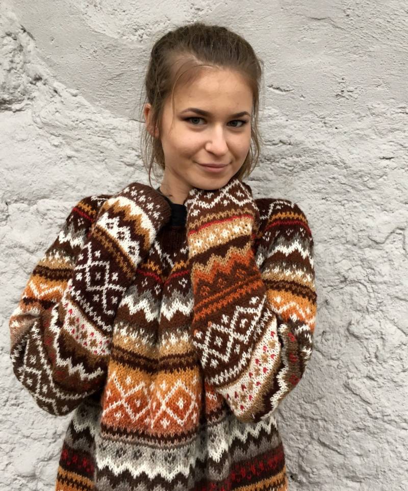 Hergestellt Auf Bestellung Fair Isle Norweger Wolle Kleid Oversized von adaLV