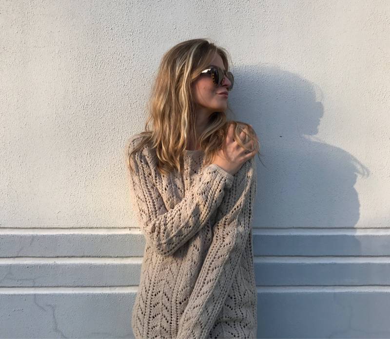 Made To Order Merino Wolle Spitze Pullover - Taupe Strick Sommer Top von adaLV