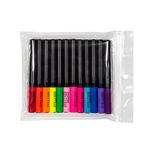 adawd Flüssiger Eyeliner, 12 Farben – farbige flüssige Lidschattenstifte, Regenbogen-Glitzer-Lidschattenstift, langlebig, schmutzabweisend, schnell trocknend, wasserfest, einfach zu verwenden von adawd