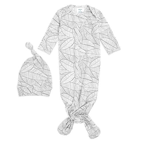aden + anais Unisex-Baby Knit Set mit geknotetem Kleid Comfort Strickkleid + Mütze, Geschenkset, Zebramuster, Zebra (0-3 Monate), (2er Pack) von aden + anais