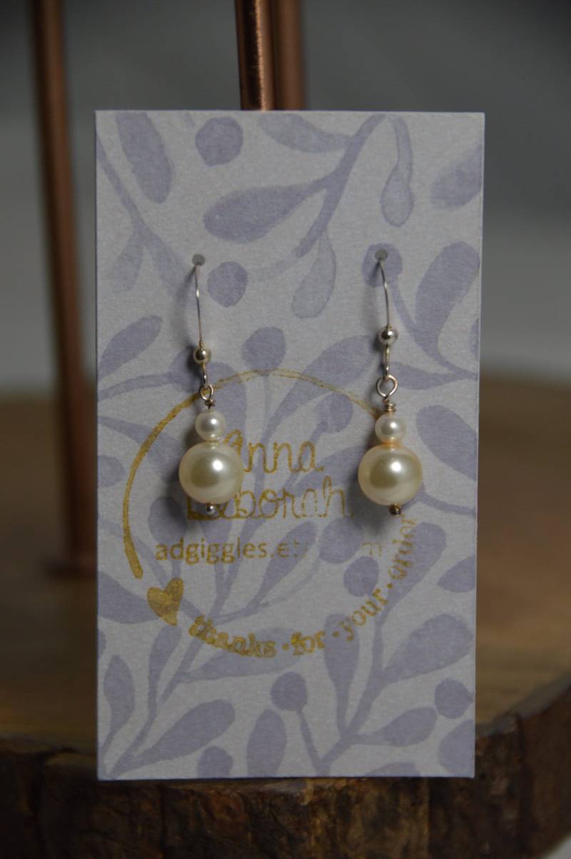 Einfache Antike Weiße Süßwasserperlen Ohrringe. Süßwasserperlen, Sterling Silber, Draht Gewickelt, Hochzeitsschmuck, Brautjungfernschmuck von adgiggles