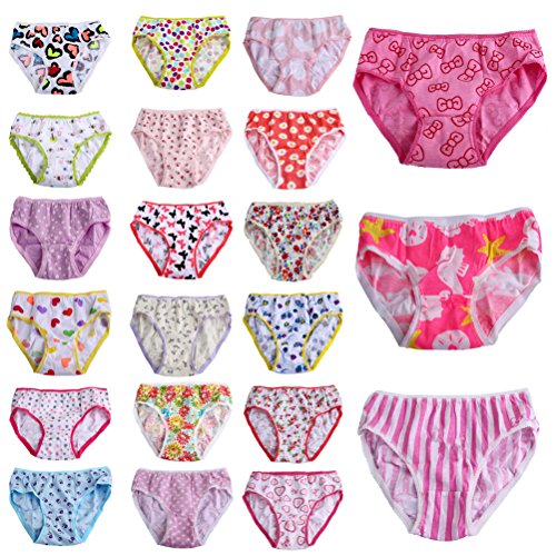 adiasen Big Little Girls Cute 6 Packs Cotton Underwear Slips Hipster Höschen (3–12 Jahre) Gr. 9-10 Jahre, mehrfarbig von adiasen