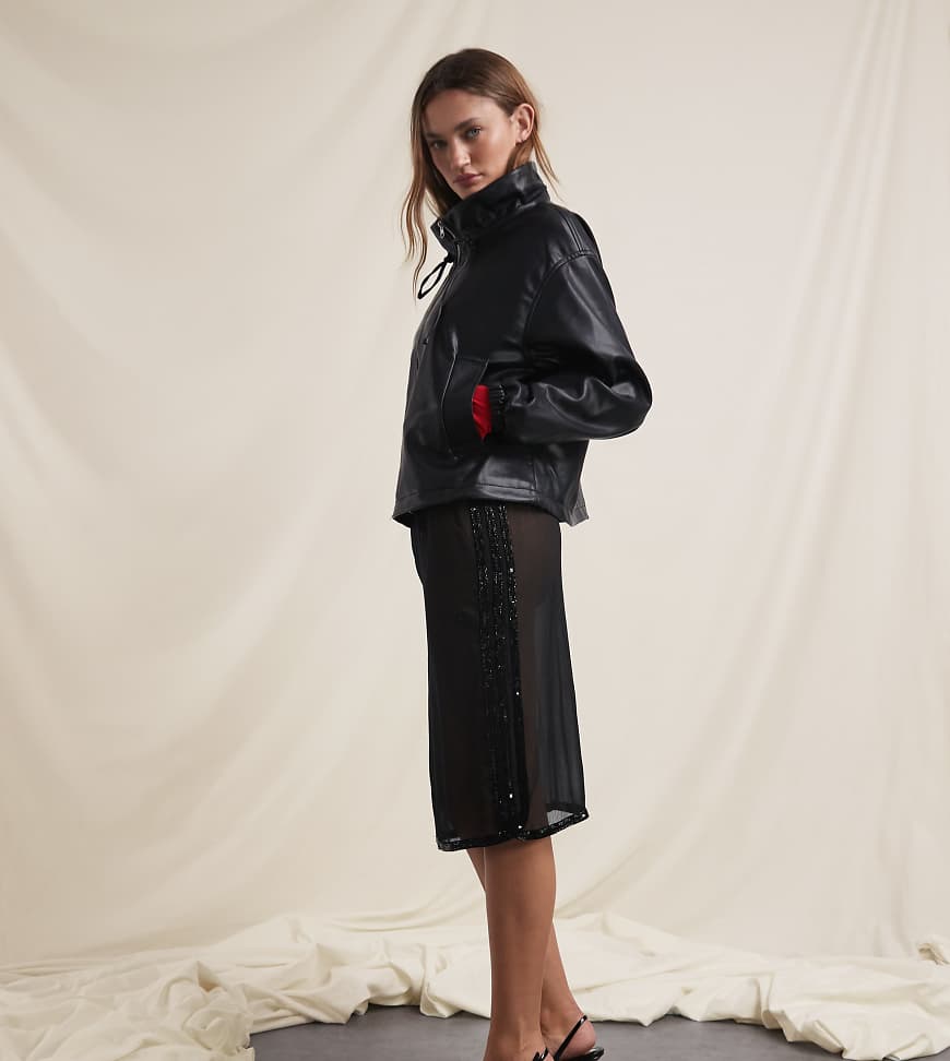 adidas Originals x ASOS - Transparenter Rock in Schwarz mit Paillettenverzierung von adidas Originals x ASOS
