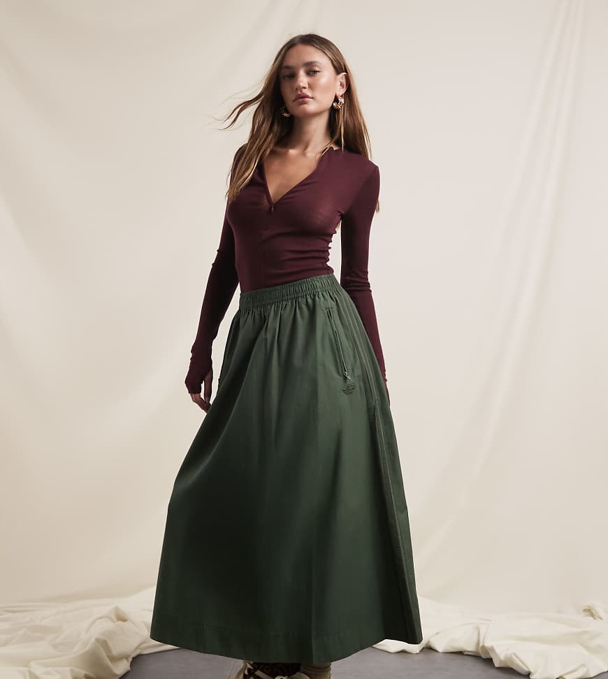 adidas Originals x ASOS - Voluminöser Rock in Grün von adidas Originals x ASOS