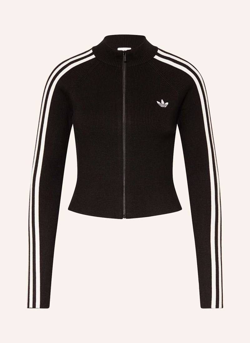 Adidas Originals Strickjacke Adicolor 3 Stripes Slim Knit schwarz von adidas Originals